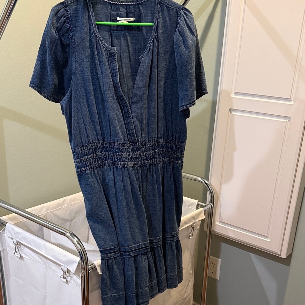 Anthropologie Dark Blue Denim Dress